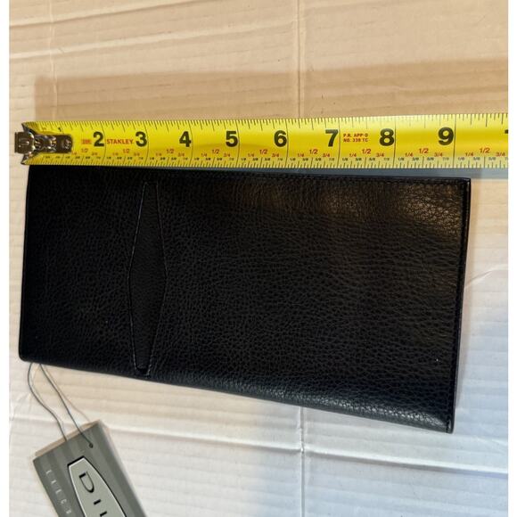 NEW Black Leather Snap Wallet / Card Holder By Dilana 9 1/2” X 4 1/2” - Picture 7 of 9